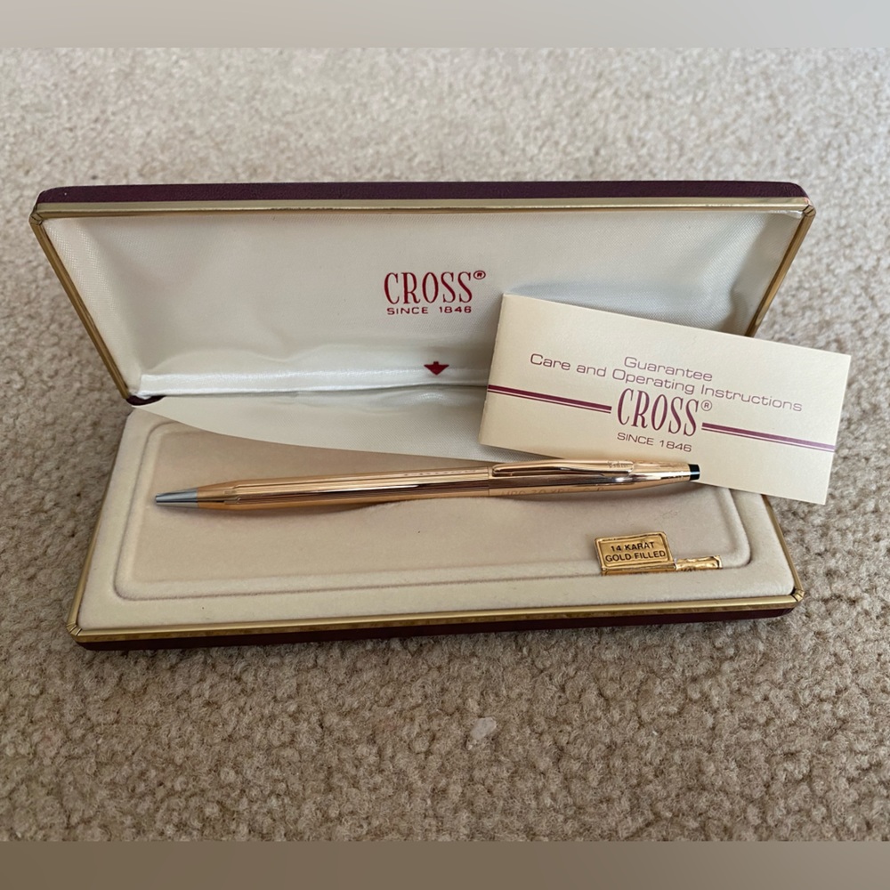 Cross Pen 1/20 14 karat gold filled engraved Style 1502